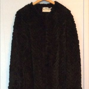 Full length authentic pieced rabbit fur coat